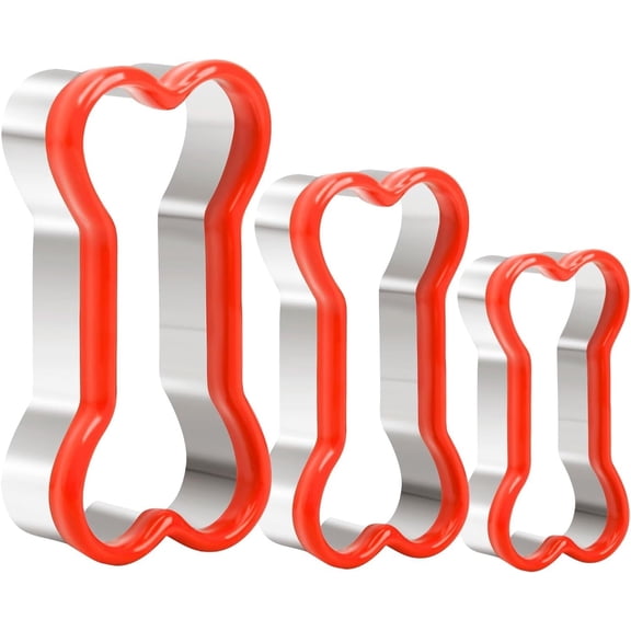 Dog Bone Cookie Cutters Set of 3, Dog Treats Cookie Cutter, Biscuit Dog Treat Cookie Cutter Set for Homemade
