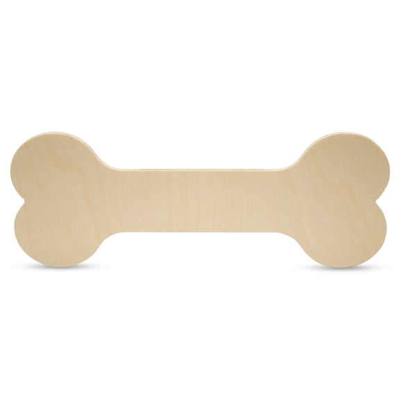 Dog Bone Cutouts 4-3/8 x 12-inch, Pack of 1 Wood Door Hanger Blanks, Wooden Crafts to Paint, Wooden Cutouts for Crafts, by Woodpeckers