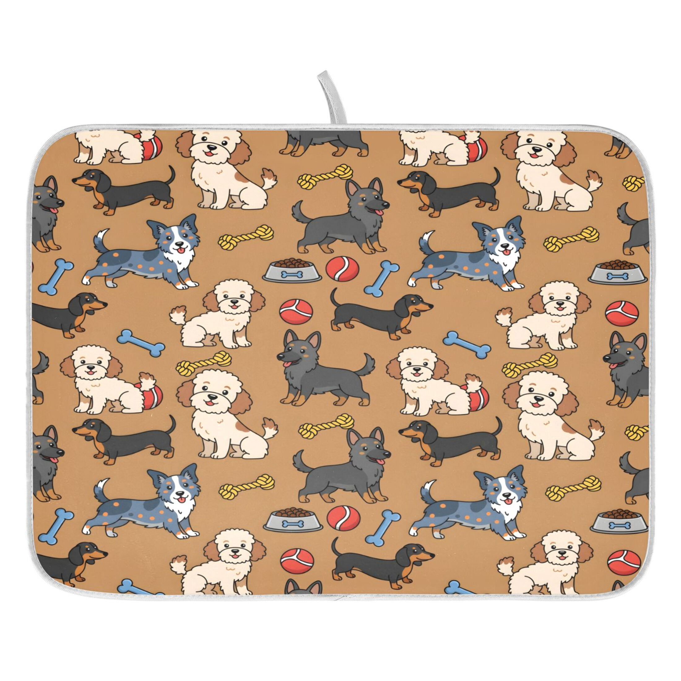 Dog Bone Dog Food Pattern Drying Dish Mat Quick Drying Absorbent Soft ...