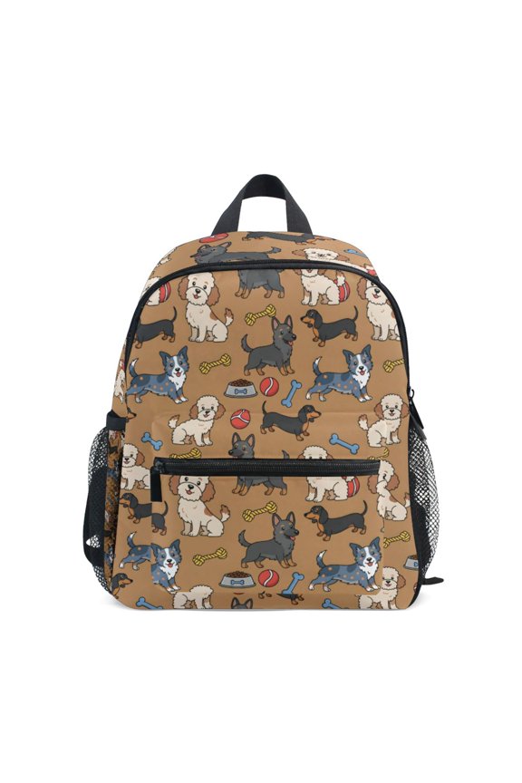 Dog Bone Dog Food Pattern Mini Backpack Cute Small Backpack with Chest Strap and Whistle Ages 3-8