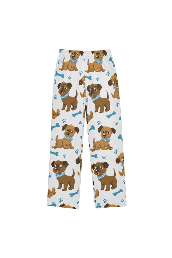 Dog Bone Footprint Pattern Pajama Pants Soft Lightweight Lounge Pants Bottoms Sleep Pants Warm Comfy