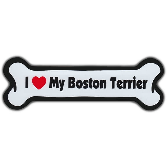 Dog Bone Magnet: I Love My Boston Terrier | Dogs Doggy | Car Automobile
