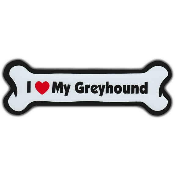 Dog Bone Magnet: I Love My Greyhound | Dogs Doggy | Car Automobile | Grey Hound