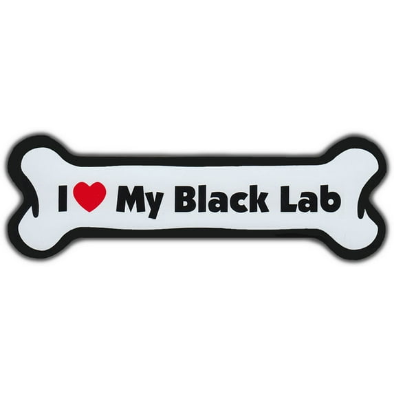 Dog Bone Magnet: I Love My Lab (Black) | For Cars, Refrigerators, More