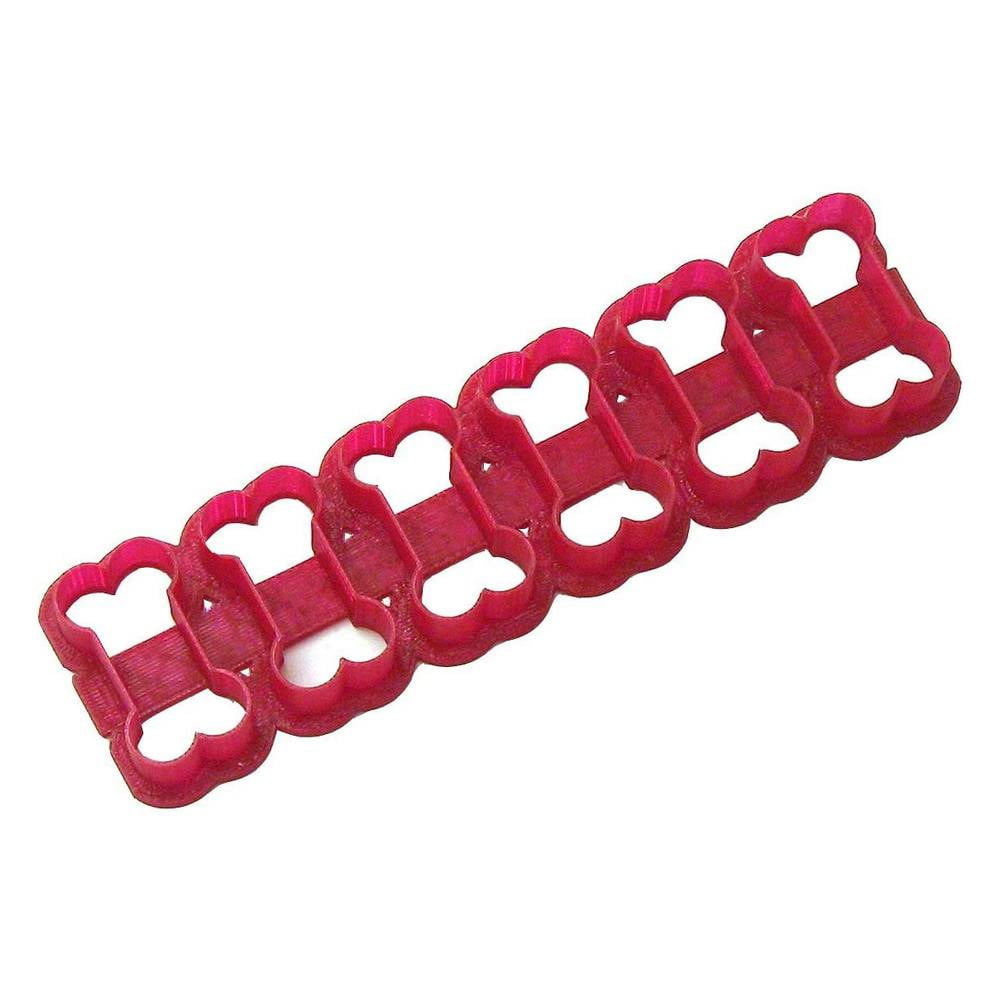 Red Plastic Multi Dog Bone Cookie Cutter for Baking
