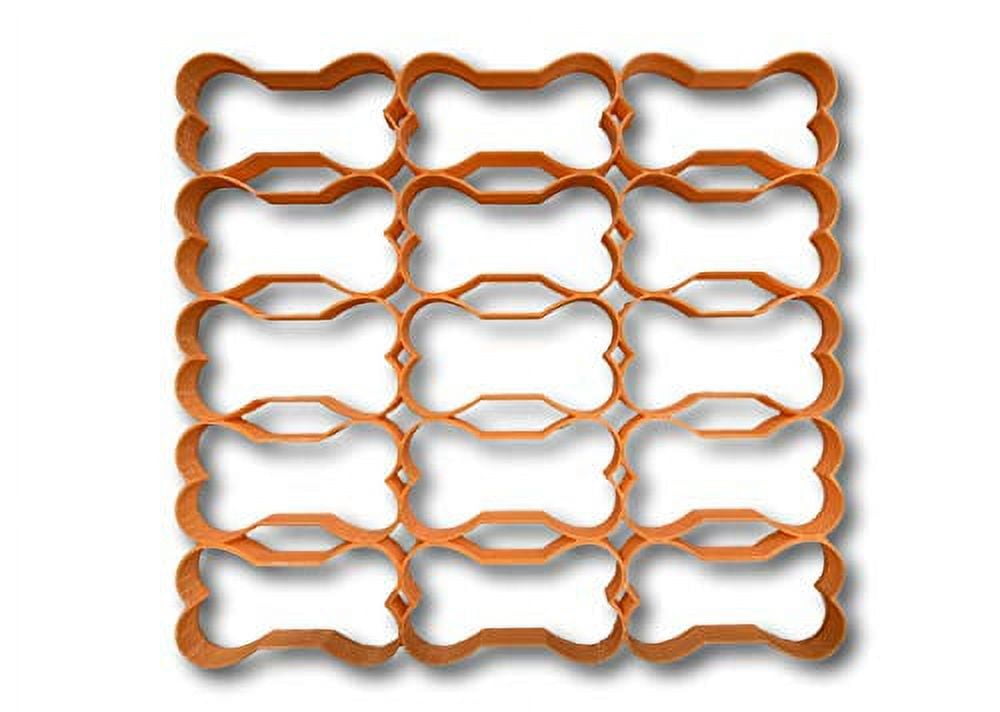 Orange Plastic Dog Bone Cookie Cutter Set