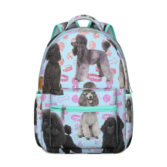 "Dog & Bone Pattern Backpack - Fun School Accessory, Cute Gift for Dog Owners, Durable Waterproof Fabric"