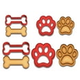 thumbnail image 1 of Dog Bone & Paw Print Cookie Cutter Set - 3" & 4" Sizes, 4-Piece Baking & Fondant Mold Kit for Pet Lovers, 1 of 2