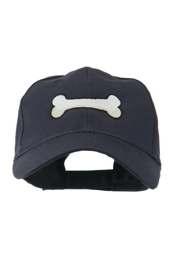 Dog Bone Shape Embroidered Cap - Navy OSFM