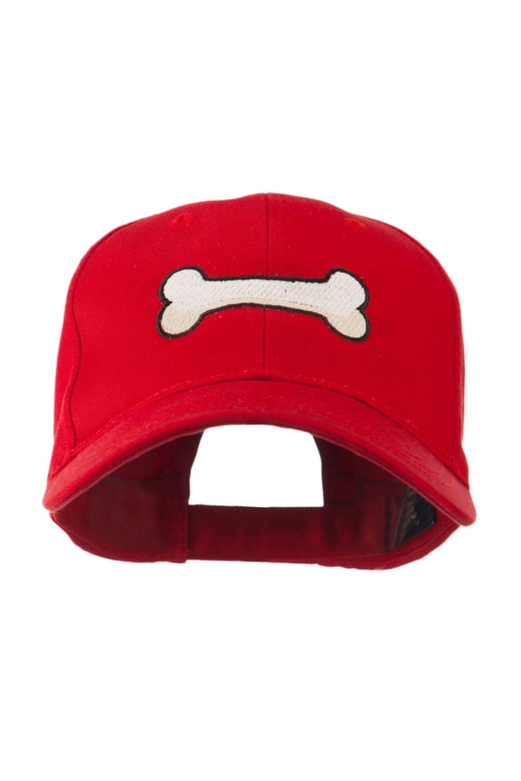Dog Bone Shape Embroidered Cap - Red OSFM