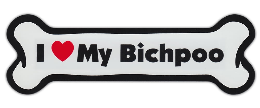 I Love My Pug Dog Bone Magnet – Car Magnet, Refrigerator Magnet – Novelty Gift