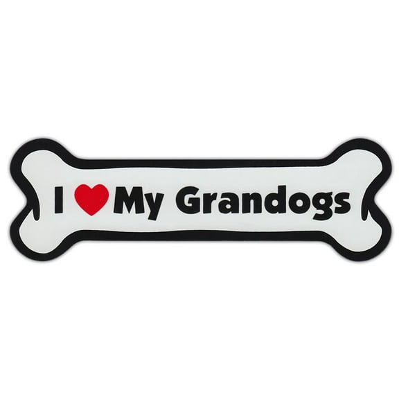 Dog Bone Shaped Car Magnets: I Love My Grandogs Granddogs