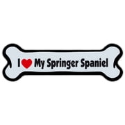 Dog Bone Shaped Magnet - I Love My Springer Spaniel - Cars, Trucks, SUVs, Etc.