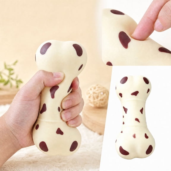 Dog Bone Squishy,Dalmatian Spotted Bone Squishy Shaped Stress Ball,Slow Rebound Squeeze Fidget Toy Anxiety Relief Soft Stress Pinch Sensory Toy