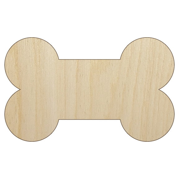 Dog Bone Wood Shape Unfinished Piece Cutout Craft DIY Projects - 4.70 Inch Size - 1/8 Inch Thick