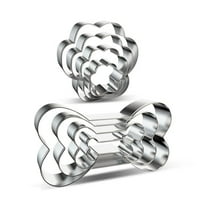 Dog Bone and Dog Paw Print Cookie Cutters Baking Set, Azflyife 8 Pieces Stainless Steel Metal Biscuit Cookie Mold for Homemade Treats