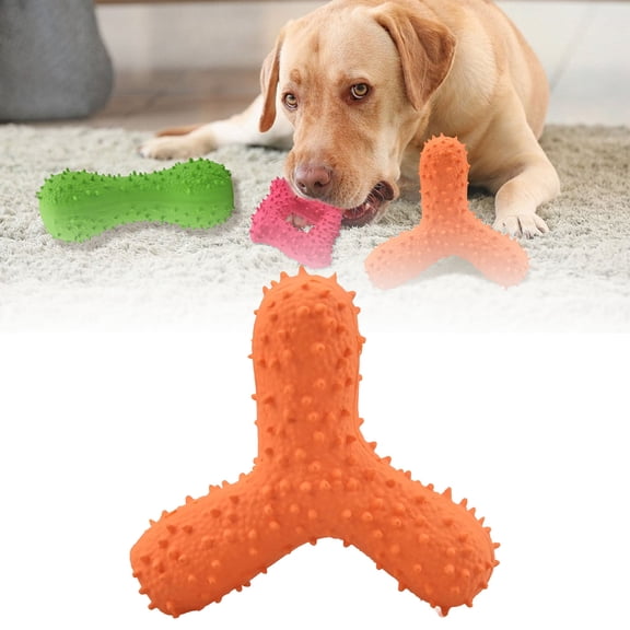 Dog Bones for Aggressive Chewers,Silica Gel Dog Tooth Brush Toys for Large Dogs,Heavy Duty Dog Toy ,Puppy Chew Toys for Teething,Puppy Teething Toys for Aggressive Chewers,Orange,3.93 In