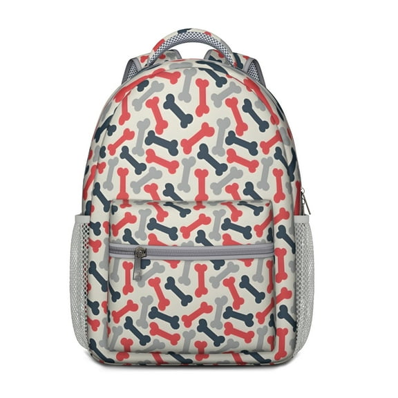 Dog Bones Backpack for School,Cute School Bag,Schoolbag with Adjustable Shoulder Straps & Padded Back,15.3"x11"x6.7"