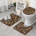 thumbnail image 1 of Dog Bones and Dog Footprints Bathroom Rugs Sets 3 Piece,Toilet Cover Set,Absorbent Non Slip Bathroom Mats Sets with U-Shaped Contour Rug Toilet Rug Set, 1 of 5