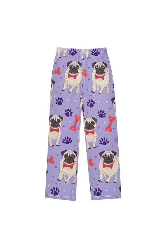 Dog Bones Paw Prints Boys Pajama Pants Soft and Lightweight Elastic Waistband Children's Pajama Pants