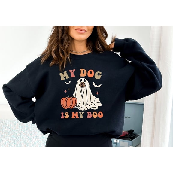My Dog is My Boo Sweatshirt, Spooky Halloween Sweatshirt, Cool Halloween Sweatshirt for Party, Cute Halloween Sweatshirt, Dog Lover Tshirt, Spooky Dog