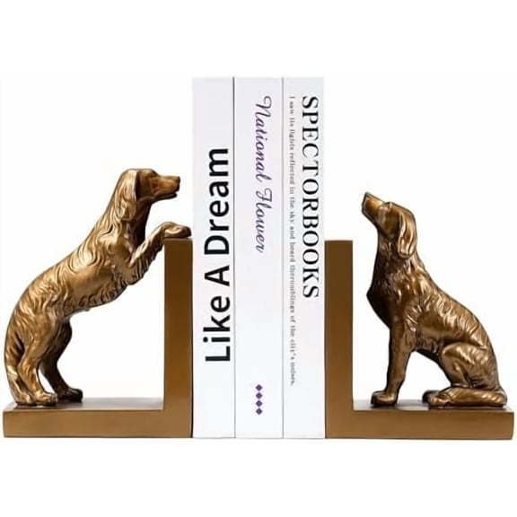 Dog Bookends, Book Ends for Shelves to Hold Books Heavy Duty, Creative Resin Book Holders for Kitchen Desk Home Office$$Home Decor, Kitchen, & Other