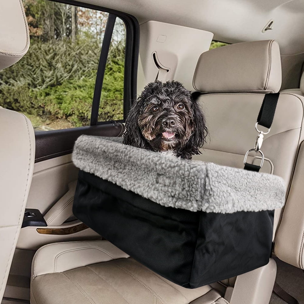 Dog Booster Car Seat, Fits Pets up to 20lbs, with Metal Frame Encasing