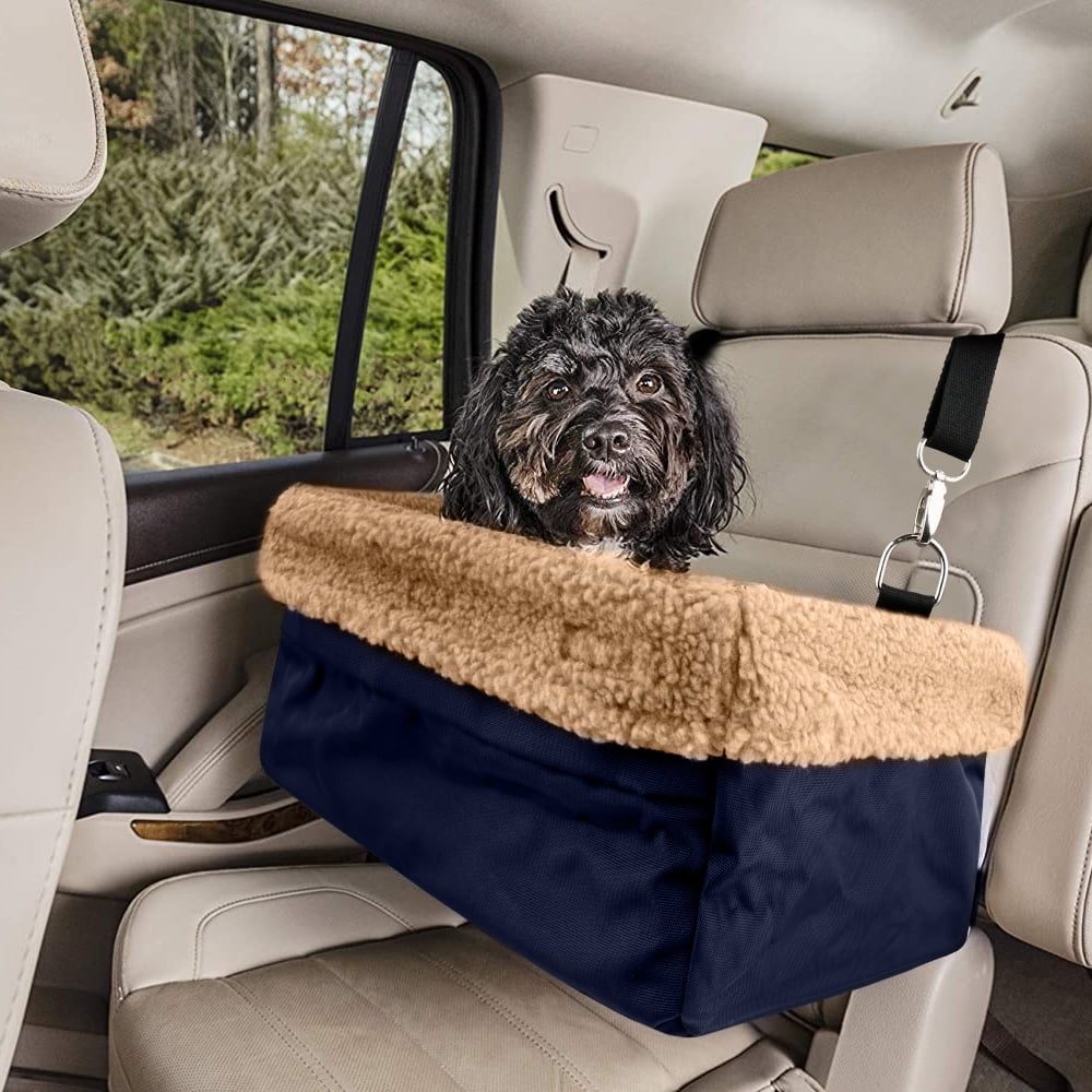 Dog Booster Car Seat, Fits Pets up to 20lbs, with Metal Frame Encasing