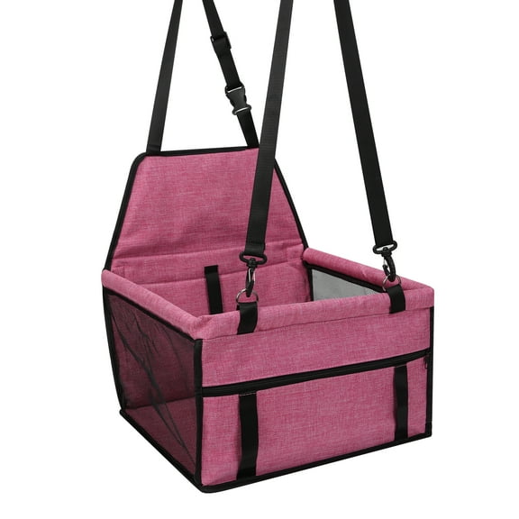 Dog Booster Car Seat, Pet Booster Seat for Car, Portable, Foldable, Breathable Pet Car Carrier with Safety Leash and Zipper Storage Pocket