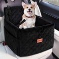 thumbnail image 1 of Dog Booster Car Seat for Small/Medium Dogs Up to 35lbs, DOMIPET Pet Car Travel Bed with Storage Pockets & Safety Belt, Elevated Cushion Fully Detachable and Washable, 1 of 9