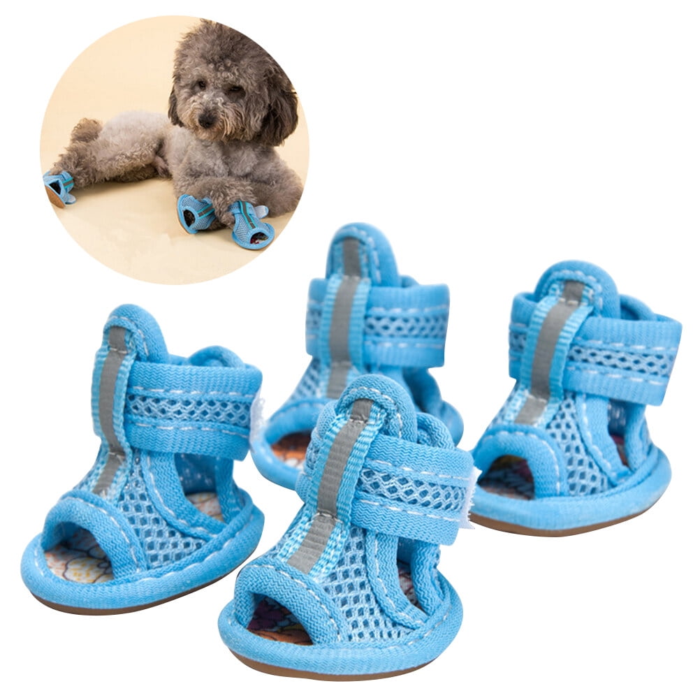 Dog Booties for Hot Pavement Summer Shoes 4 Pcs Sneakers Sandals Easy Clean Beach Pet