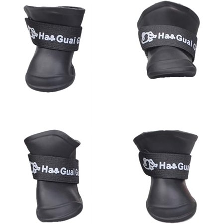 Dog Boots, 4Pcs Pet Dog Puppy Rain Snow Boots PVC Anti-Slip Outdoor Dog Shoes Bootie Paw Protector