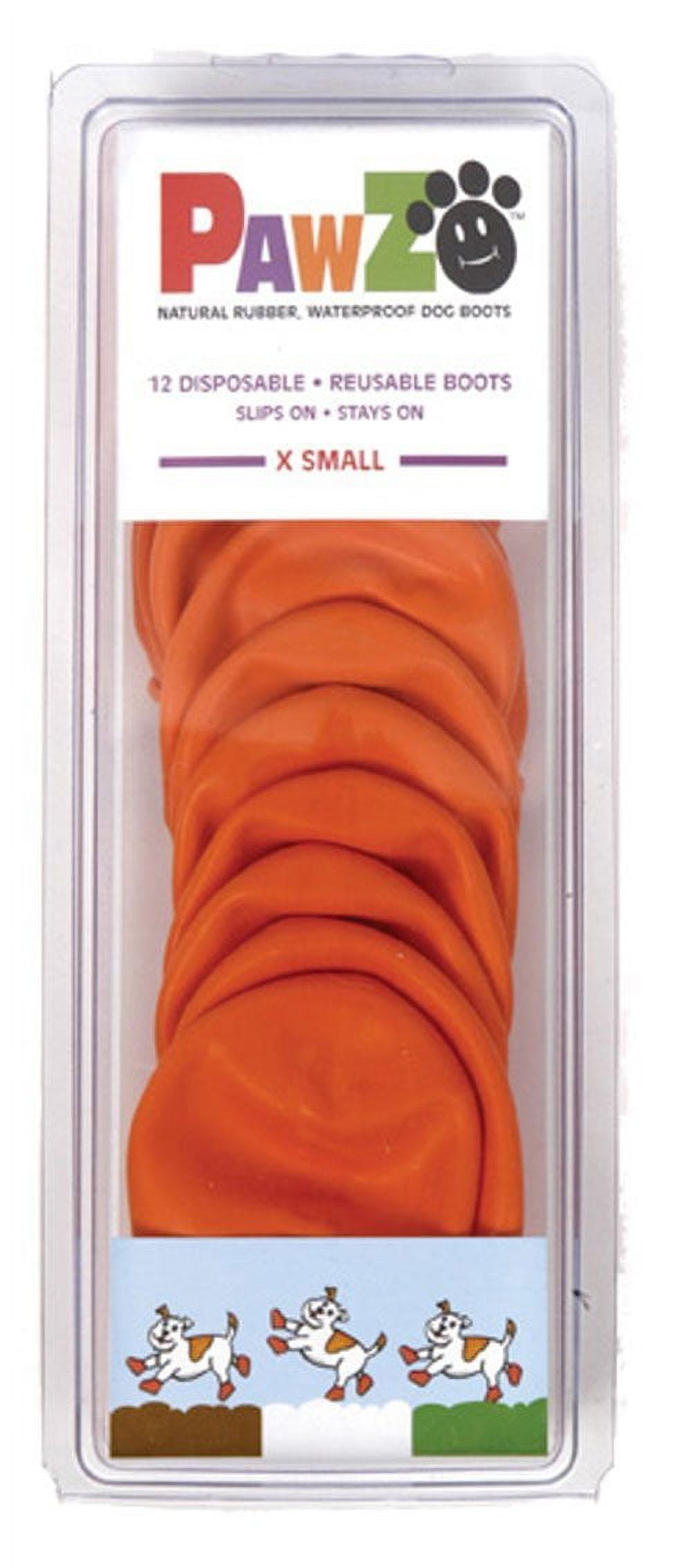 Dog Boots Disposable Reusable Waterproof Pawz Color Orange Size