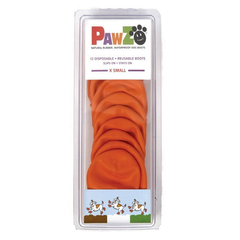 Dog Boots Disposable Reusable Waterproof Pawz Color Orange Size
