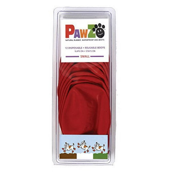 Pawz Disposable Waterproof Dog Boots, Red, Small, 2 Pieces Set