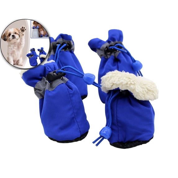 Dog Boots Dog Snow Boots for Winter Dogs Boots & Paw Protector Warm Dog Boots for Puppy with Reflective Strip Dog Shoes for Small Medium Size Dogs, 1.4×1.7 Inch