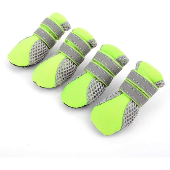 Dog Boots for Hot Pavement Summer Breathable Soft Mesh Paw Protectors Puppy Small Dog Shoes with Adjustable Safe Reflective Strap and Rugged Anti-Slip Sole for Hiking Running Pink mini