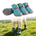 thumbnail image 1 of Dog Boots with Non- Sole Outdoor Protector Pet Shoes for Small Medium Large Dogs Breathable Paw Wear with Reflective Strips for Walking Hiking 11.8" (Sky Blue), 1 of 6