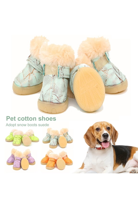 Dog Boots & Paw Protector, Anti-Slip Sole Winter Snow Dog Booties Dog Shoes for Small Medium Dogs