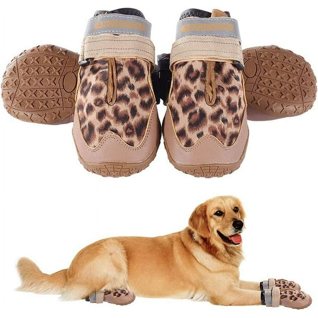 Dog Boots Shoes for Large Dog, Paw Protector Boots with NonSlip Rubber