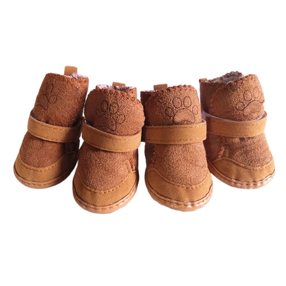 Dog Boots for Small Dogs Cats, Cozy Anti- Winter Shoes Protector with Hook & Loop Closure, Warm Snow Booties for Tiny Pets, Paw Protection on Outdoor Cold Pavement Walking