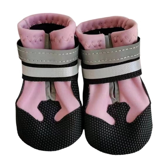 Dog Boots,Waterproof Dog Shoes,Dog Booties with Reflective Rugged Anti-Slip Sole and Skid-Proof,Outdoor Dog Shoes for Medium Dogs(S,Pink)