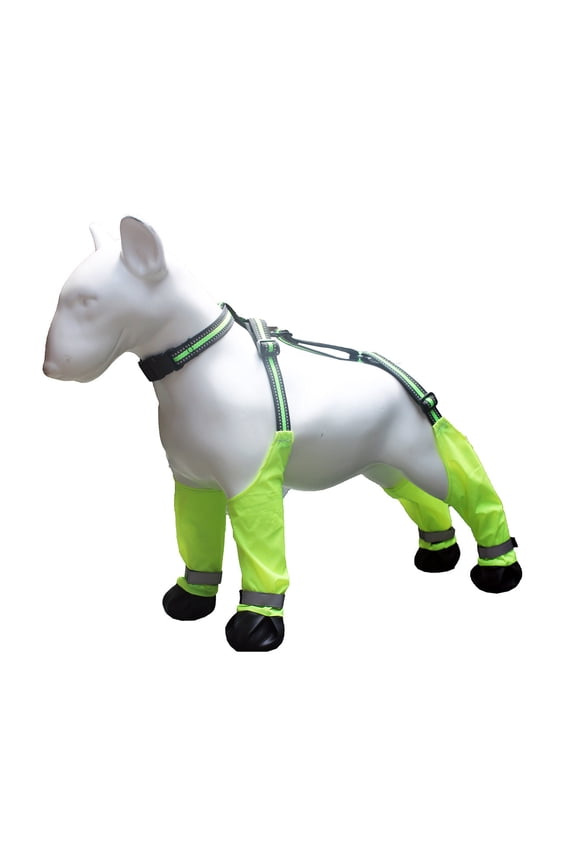 Dog Boots Waterproof Paw Protector – Anti-Dirty Reflective Dog Shoes for All Seasons Yellow-green (A1 reflective strip) / XL