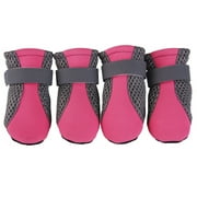 Dog Boots Waterproof Shoes for Dogs, Hot Pavement Summer Breathable and Soft, Mesh Paw Protectors with Reflective Strips, Rugged Anti-Slip Sole, for Small Medium Dogs Hiking, Pink