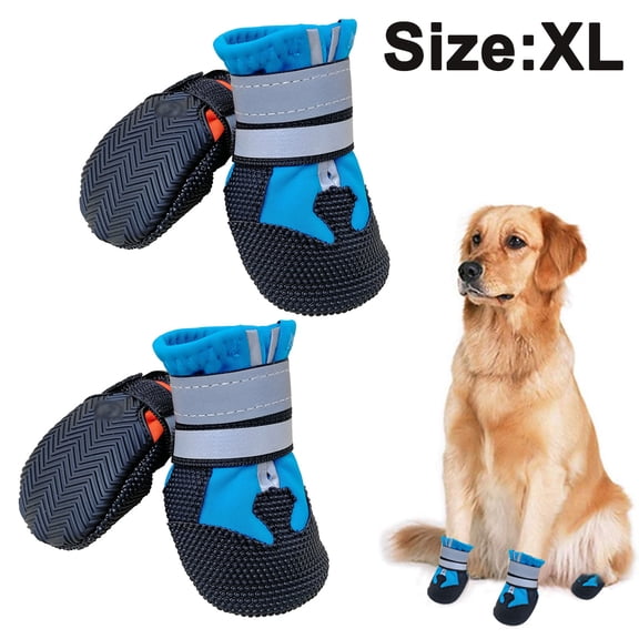 Dog Boots for Dogs Non-Slip, Waterproof Dog Booties for Outdoor, Dog Shoes for Medium to Large Dogs with Rugged Sole,Blue,XL,F77435