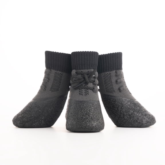 Dog Boots for Small Dogs,4 Pack Waterproof Paw Protectors with Anti Slip Sole,Keeps Paws Clean & Safe from Hot Pavement, Ice, Snow, Mud，Gray