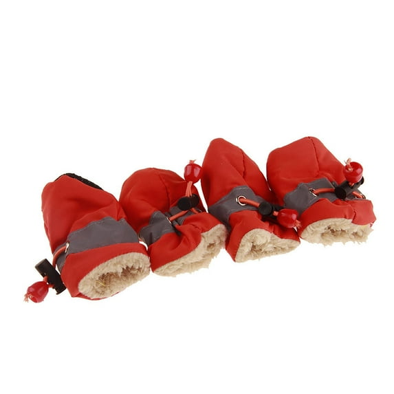 Dog Boots for Small Dogs, 4PCS Winter Snow Shoes with Anti- Sole & Reflective Straps - Paw Protector for Snow, Ice & Hard Floors