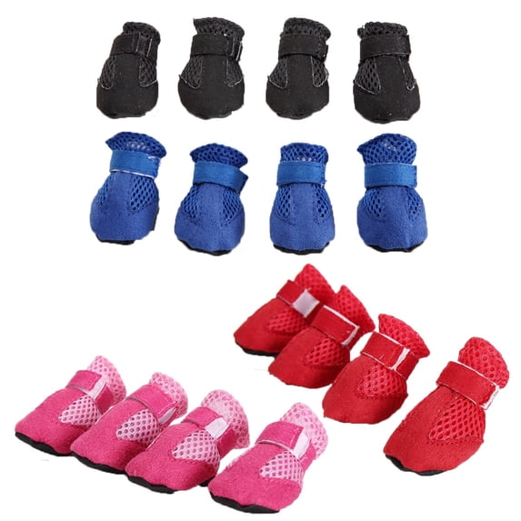 Dog Boots for Small Dogs with Adjustable Straps, Breathable Mesh Small Dog Boots for Hot Pavement and Winter, 4 Pack Puppy Shoes for Small Dogs