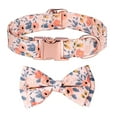thumbnail image 1 of Dog Bow Tie Collar Floral Pattern Detachable Bowtie  with Safety Metal Buckle Adjustable Collar for Small, Medium & Large Dogs, Cats, 1 of 6
