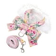 thumbnail image 1 of Dog Bowknot Harness Set Cute Kitten Harness And Leash Set For Small Medium Dogs Cat Chihuahua Lace Print Fashion Party Vest Pink S, 1 of 4